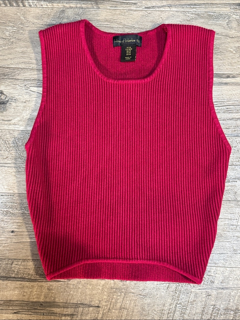 House of Harlow 1960 Ribbed Sleeveless Tank - Hot Pink - Size M